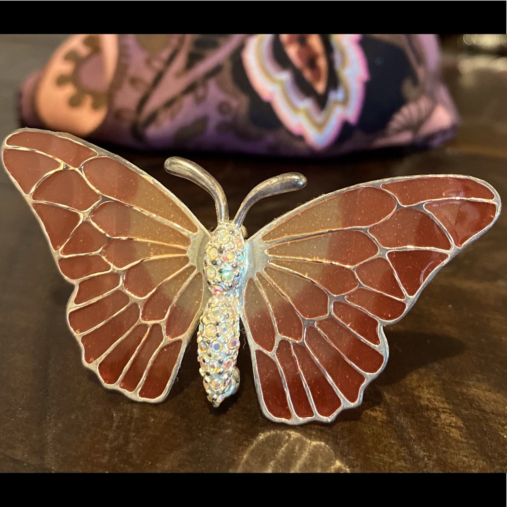 Carolee Butterfly Broach Vintage With Stones 🦋